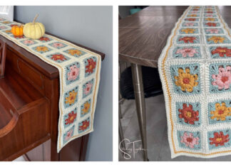 Boho Floral Table Runner Free Crochet Pattern