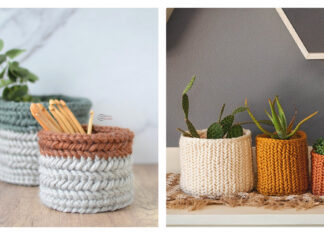 Herringbone Storage Basket Crochet Patterns