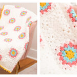 Raspberry Sprinkle Granny Square Blanket Free Crochet Pattern and Video Tutorial
