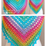 Eyelet Triangle Shawl Free Crochet Pattern and Video Tutorial