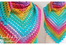 Eyelet Triangle Shawl Free Crochet Pattern and Video Tutorial