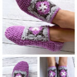 Granny Square Slippers Free Crochet Pattern