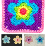 Groovy Flower Square Free Crochet Pattern