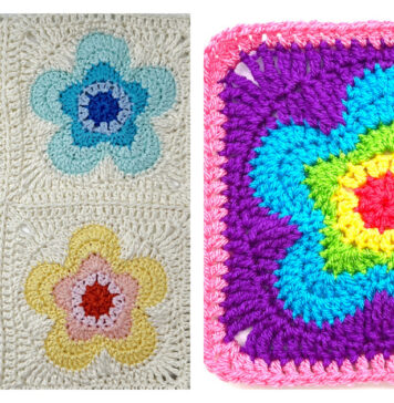Groovy Flower Square Free Crochet Pattern