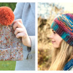 Herringbone Beanie Hat Crochet Patterns