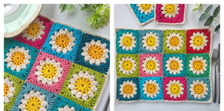 Sunny Daisy Placemat and Coaster Free Crochet Pattern