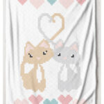 Valentine’s Day Cats C2C Blanket Free Crochet Pattern