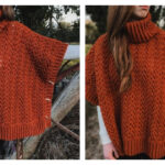 Harvest Turtleneck Poncho Free Crochet Pattern and Video Tutorial