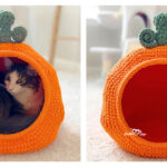 Pumpkin Cat Bed Free Crochet Pattern
