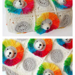 Rainbow Lion Baby Blanket Crochet Pattern