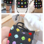 Skull Granny Square Bag Free Crochet Pattern and Video Tutorial