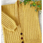 Faux Cable Button Up Cardigan Free Crochet Pattern and Video Tutorial