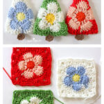 Flower Power Christmas Tree Ornaments Free Crochet Pattern