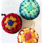 Granny Square Ornament Ball Baubles Free Crochet Pattern