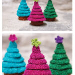 Mini Christmas Trees Free Crochet Pattern