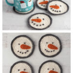 Snowman Coasters Free Crochet Pattern