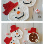 Snowman Coasters Free Crochet Pattern