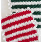 Christmas Stripes Pot Holder Free Crochet Pattern