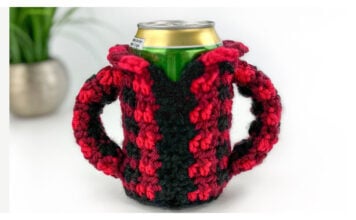 Lumberjack Can Cozy Free Crochet Pattern and Video Tutorial