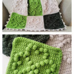 Bobble Stitch Shamrock Square Crochet Pattern