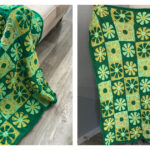 Boho Retro Daisy Granny Square Blanket Free Crochet Pattern