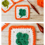 Clover Afghan Square Free Crochet Pattern