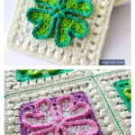 Four-leaf Clover Square Free Crochet Pattern