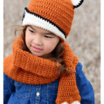 Fox Hat and Cowl Scarf Crochet Pattern