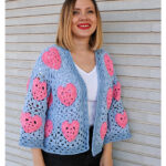 Granny Heart Square Cardigan Free Crochet Pattern