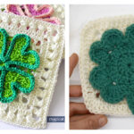 Leaf Clover Granny Square Crochet Patterns