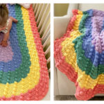 Rainbow Bobble Stitch Crib Blanket Free Crochet Pattern