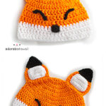 Sleepy Fox Baby Hat Free Crochet Pattern