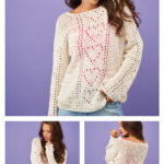 Sweet Heart Lace Sweater Free Crochet Pattern