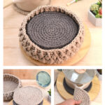 Trivet Set With Basket Free Crochet Pattern