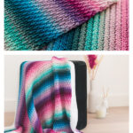 Alpine Stitch Baby Blanket Free Crochet Pattern and Video Tutorial