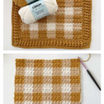 Griddle Stitch Gingham Washcloth Free Crochet Pattern and Video Tutorial