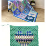 Heart Block Blanket Free Crochet Pattern