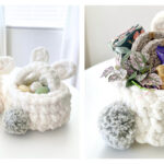 Jumbo Bunny Basket Free Crochet Pattern and Video Tutorial