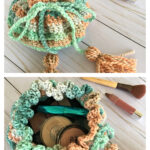 Drawstring Makeup Pouch Free Crochet Pattern
