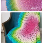 Fantail Shell Stitch Lotus Flower Blanket Free Crochet Pattern