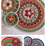 Triptych Mandalas Free Crochet Pattern and Video Tutorial