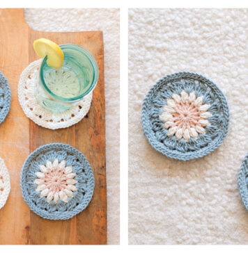 Boho Bloom Coasters Free Crochet Pattern and Video Tutorial