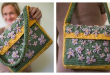 Embroidered Flower Bag Free Crochet Pattern