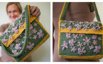 Embroidered Flower Bag Free Crochet Pattern
