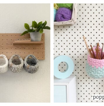 Mini Peg Board Basket Free Crochet Pattern