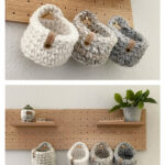 Mini Peg Board Baskets Free Crochet Pattern and Video Tutorial