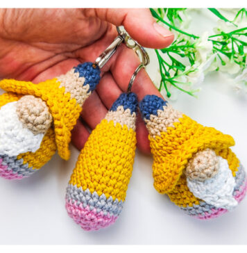 Pencil Gnome Keychain Free Crochet Pattern