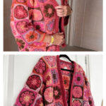 African Flower Granny Square Cardigan Crochet Pattern and Video Tutorial