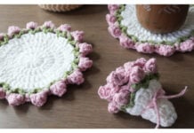 Flower Bouquet Coaster Free Crochet Pattern and Video Tutorial