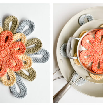 Flower Power Pan Protectors Free Crochet Pattern and Video Tutorial